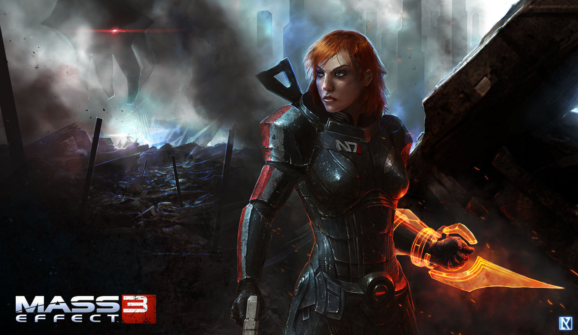 Mass Effect 3: Commander Shepard Promotional Art by NicholasKay